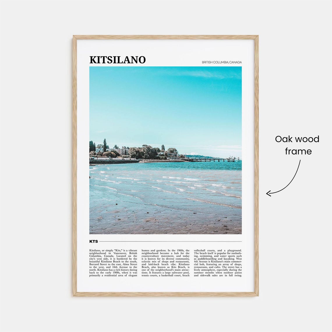 Kitsilano Vancouver Canada Beach Ocean Shoreline Travel Poster - Image 3