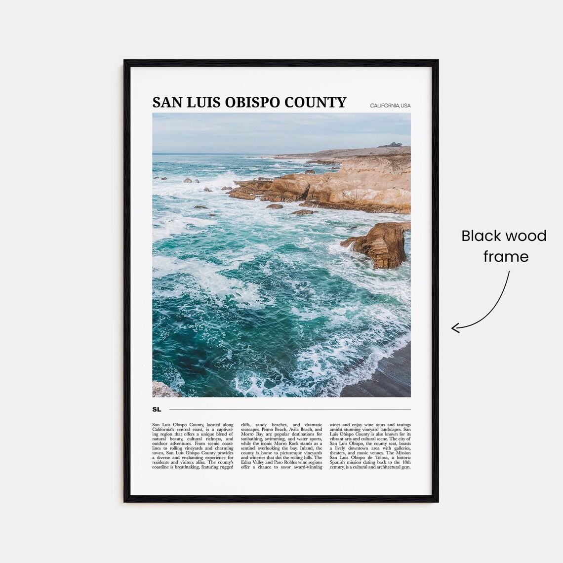 San Luis Obispo County Travel Poster, Wall Art Print - Image 2