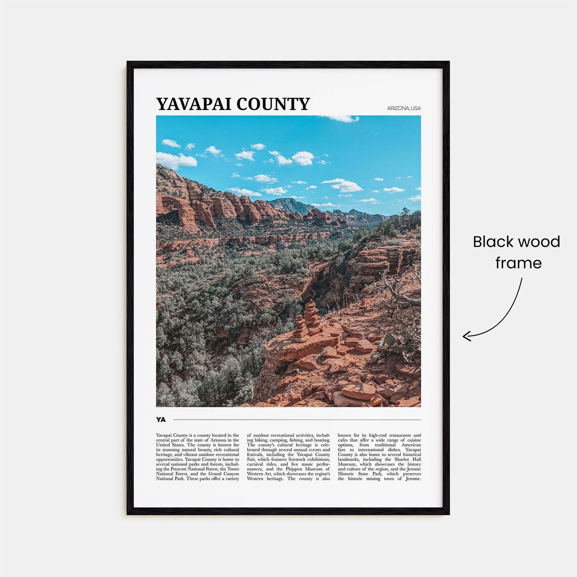 Yavapai County Arizona Red Rock Canyon Desert Photo Travel Poster - Image 2