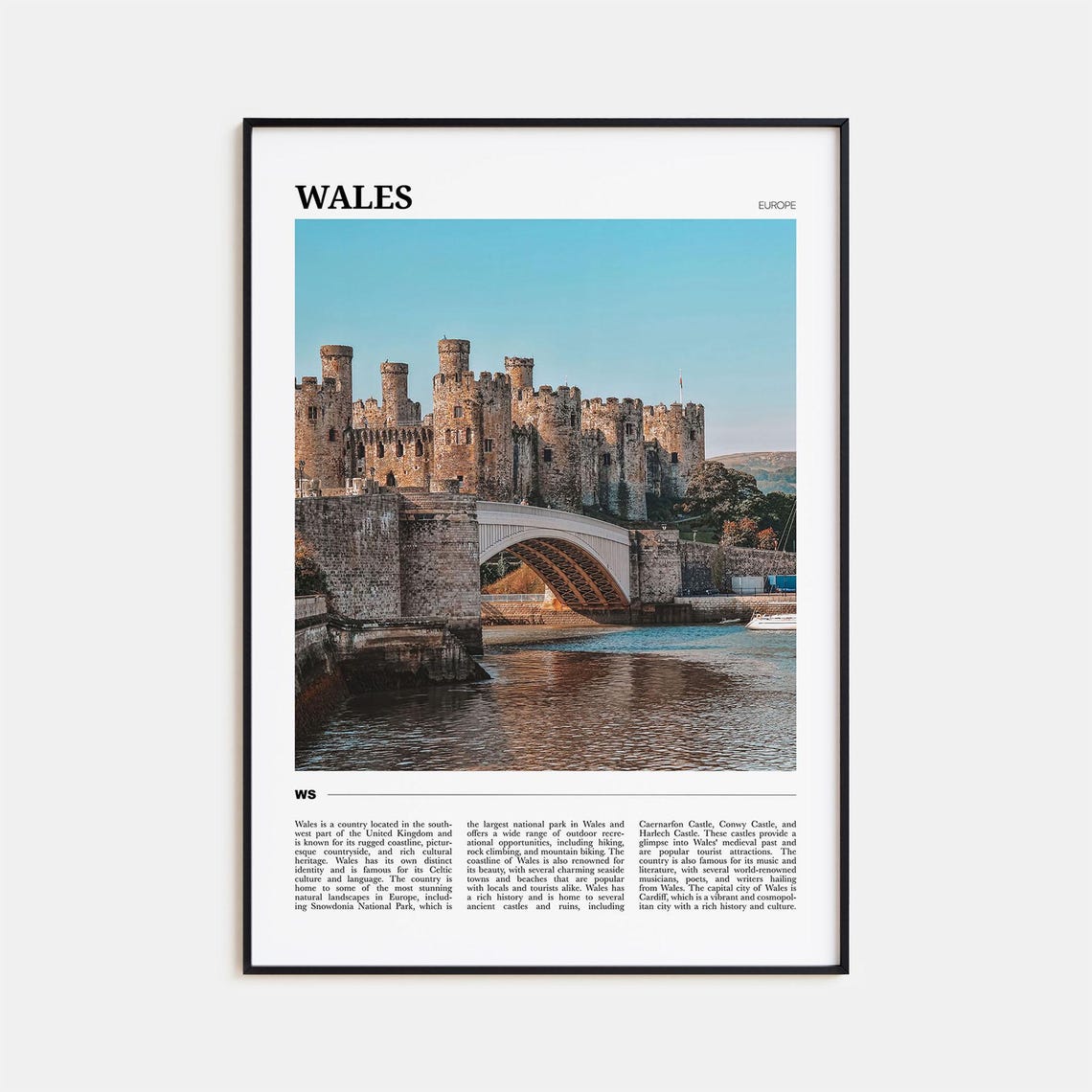 Wales Conwy Castle Medieval Fortress and Bridge Photography Poster