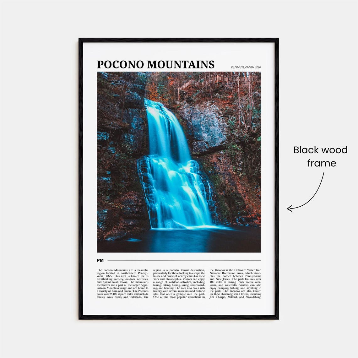 Pocono Mountains Pennsylvania USA Forest Waterfall Glow Poster - Image 2