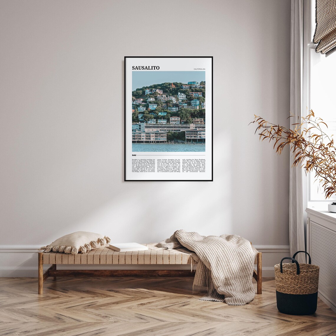 Sausalito California Bay Hillside Homes Waterfront Travel Poster - Image 4