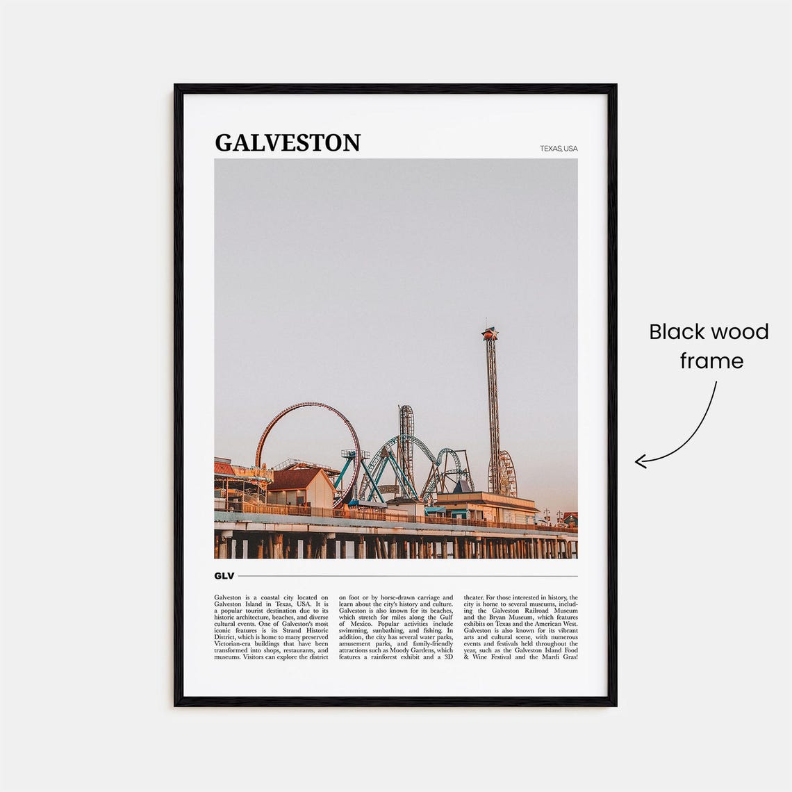 Galveston Travel Poster Galveston Wall Art Galveston Poster Print Galveston Photo Galveston Decor Texas Usa - Image 2
