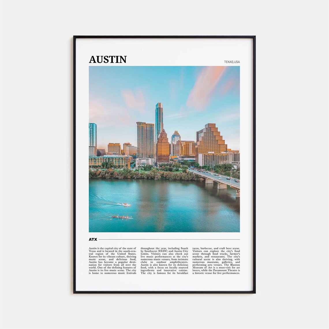 Austin Travel Poster, Texas USA Art Print