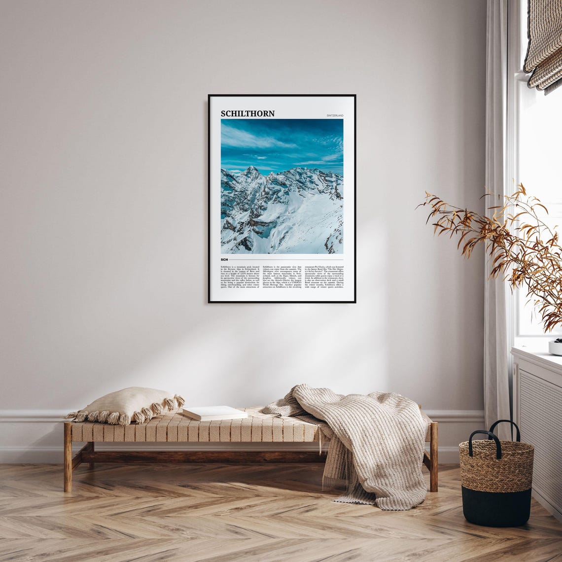 Schilthorn Switzerland Snowy Alpine Peaks Bernese Alps Travel Poster - Image 4