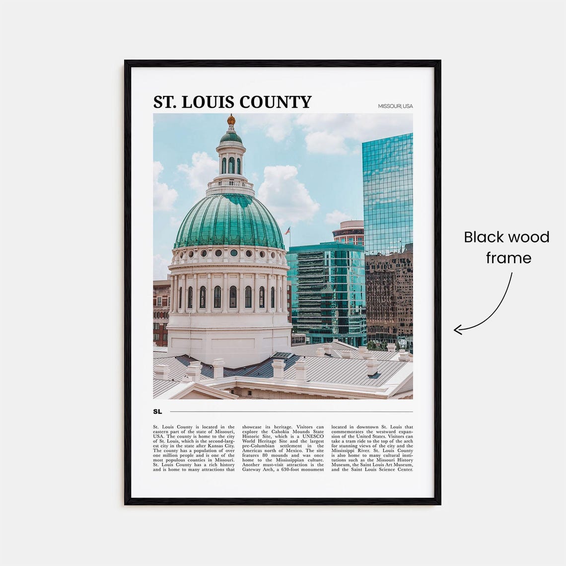 St Louis County Missouri Courthouse Dome City Skyline Travel Poster - Image 2