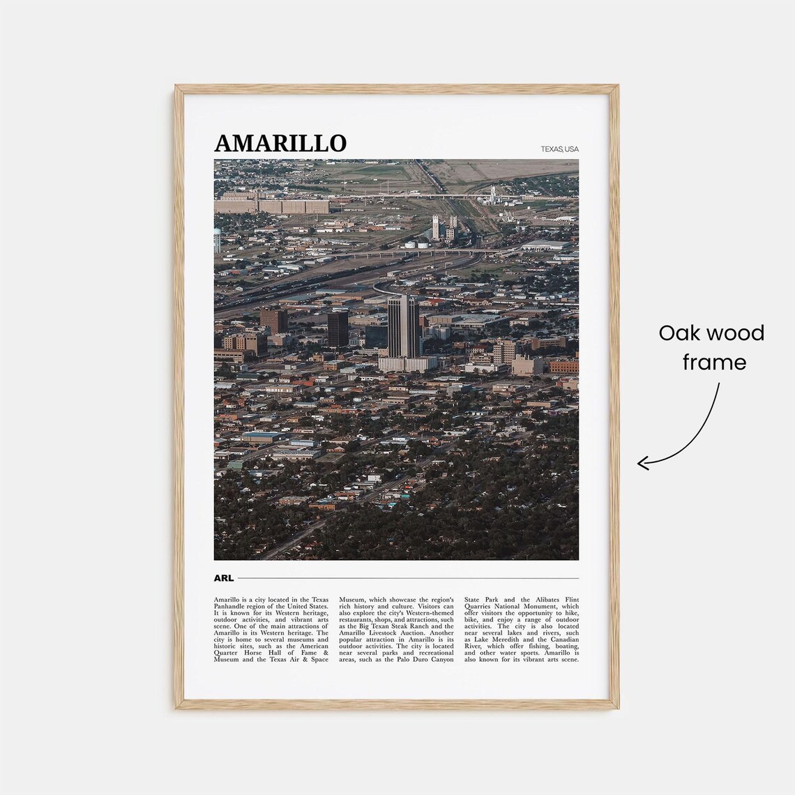 Amarillo Texas USA Aerial City Skyline at Dusk Panhandle Poster - Image 3