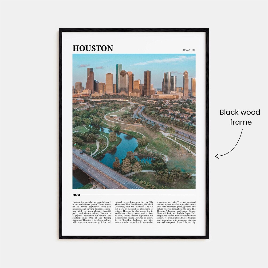 Houston Travel Poster, Texas USA Art Print - Image 2