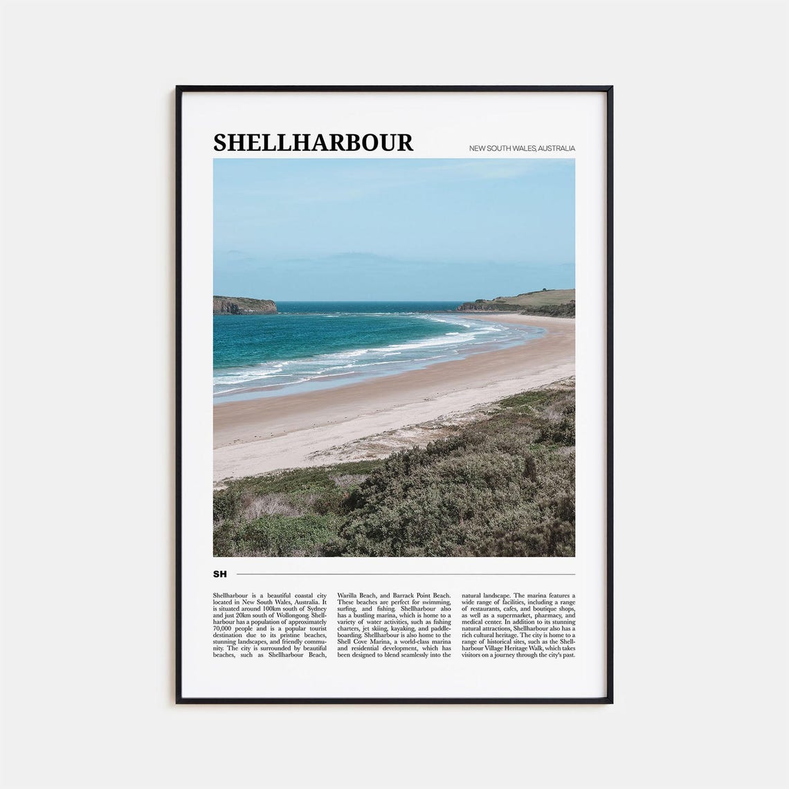 Shellharbour Australia Curving Sandy Beach Ocean Headlands Poster