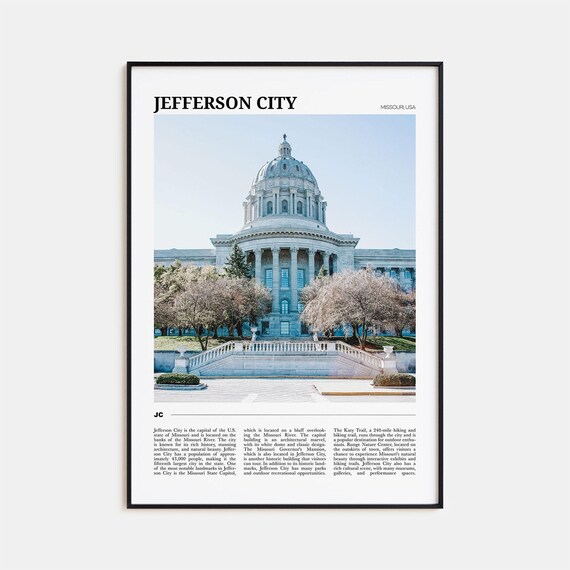 Jefferson City Missouri State Capitol Travel Photography Poster
