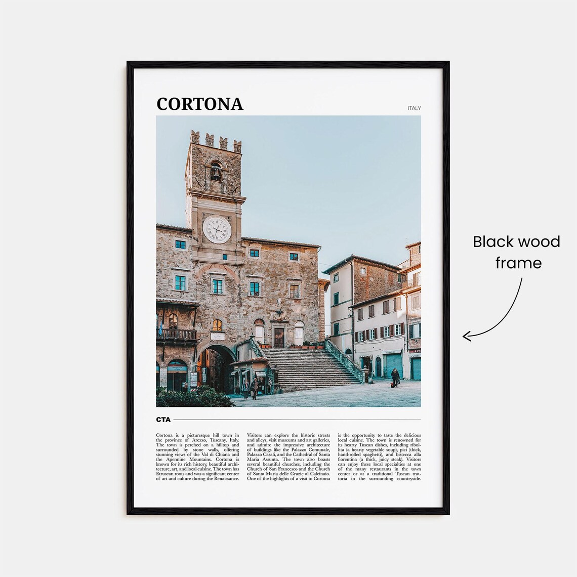 Cortona Travel Poster, Italy Wall Art Print - Image 2