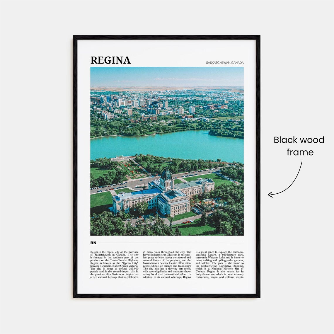 Regina Saskatchewan Canada Aerial Lake Legislature Building Poster - Image 2