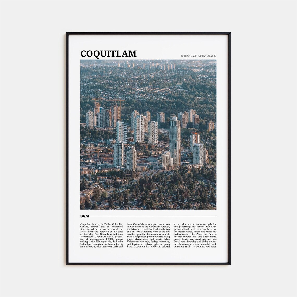 Coquitlam Travel Poster, British Columbia Canada