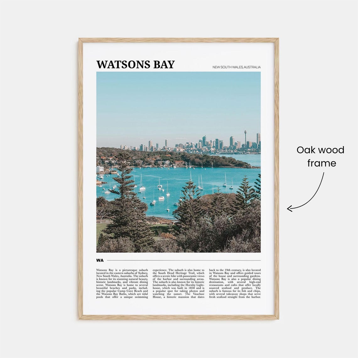 Watsons Bay Travel Poster Watsons Bay Wall Art Watsons Bay Poster Print Watsons Bay Photo Watsons Bay Decor New South Wales Australia - Image 3
