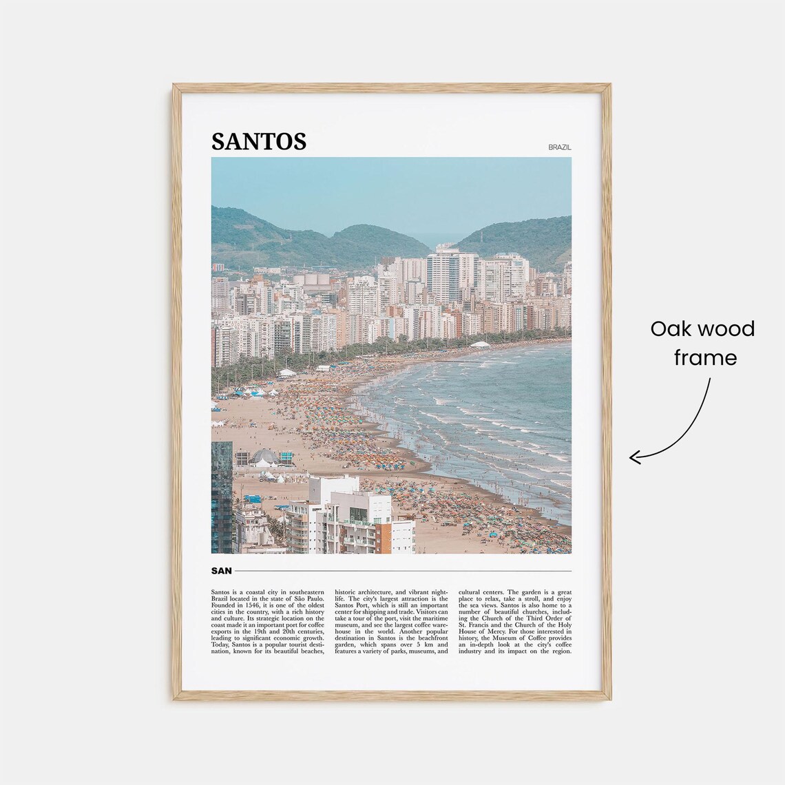 Santos Travel Poster, Brazil Wall Art Print - Image 3