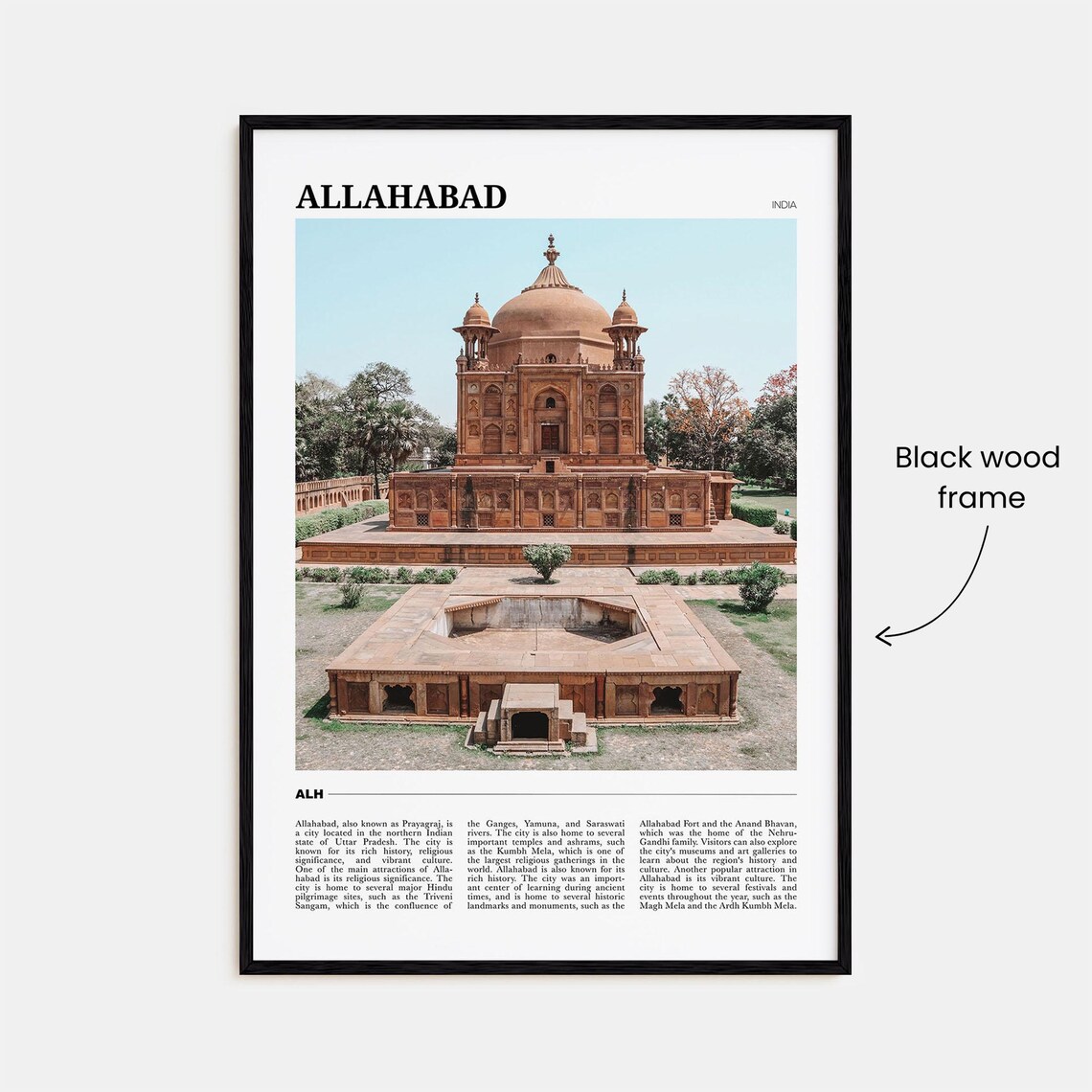 Allahabad India Mughal Era Tomb Vintage Photo Scenic Art Poster - Image 2