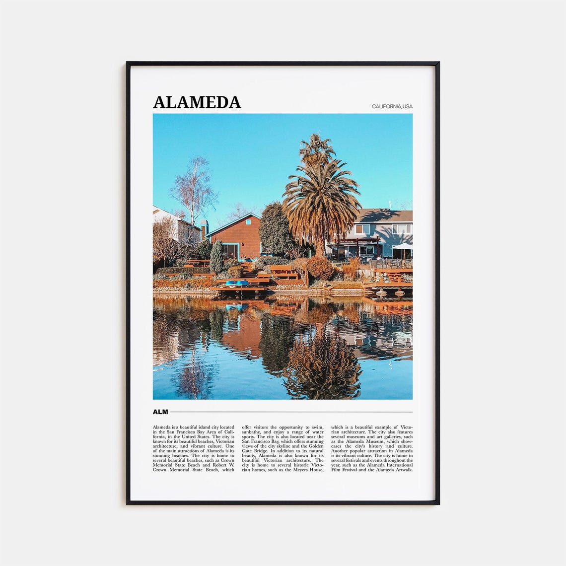 Alameda California USA Waterfront Lagoon Reflections View Poster