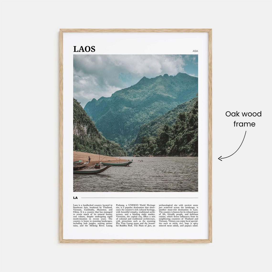 Laos Asia Mekong River Limestone Mountains Travel Photography Poster - Image 3