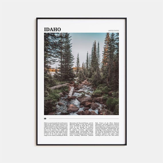 Idaho Vintage Travel Poster, Idaho Wall Art Print