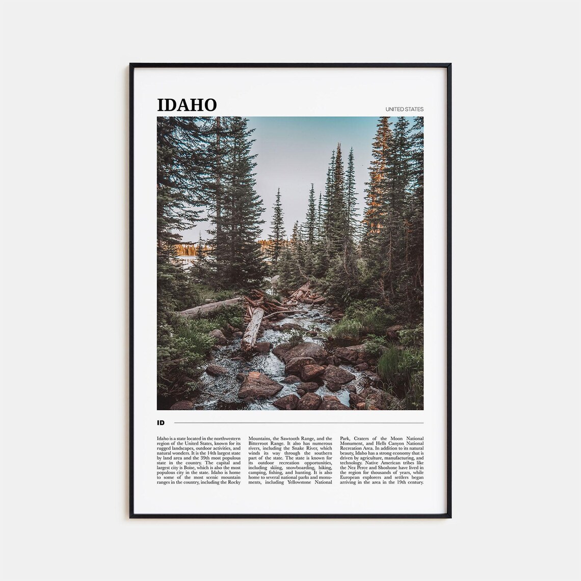 Idaho Vintage Travel Poster, Idaho Wall Art Print