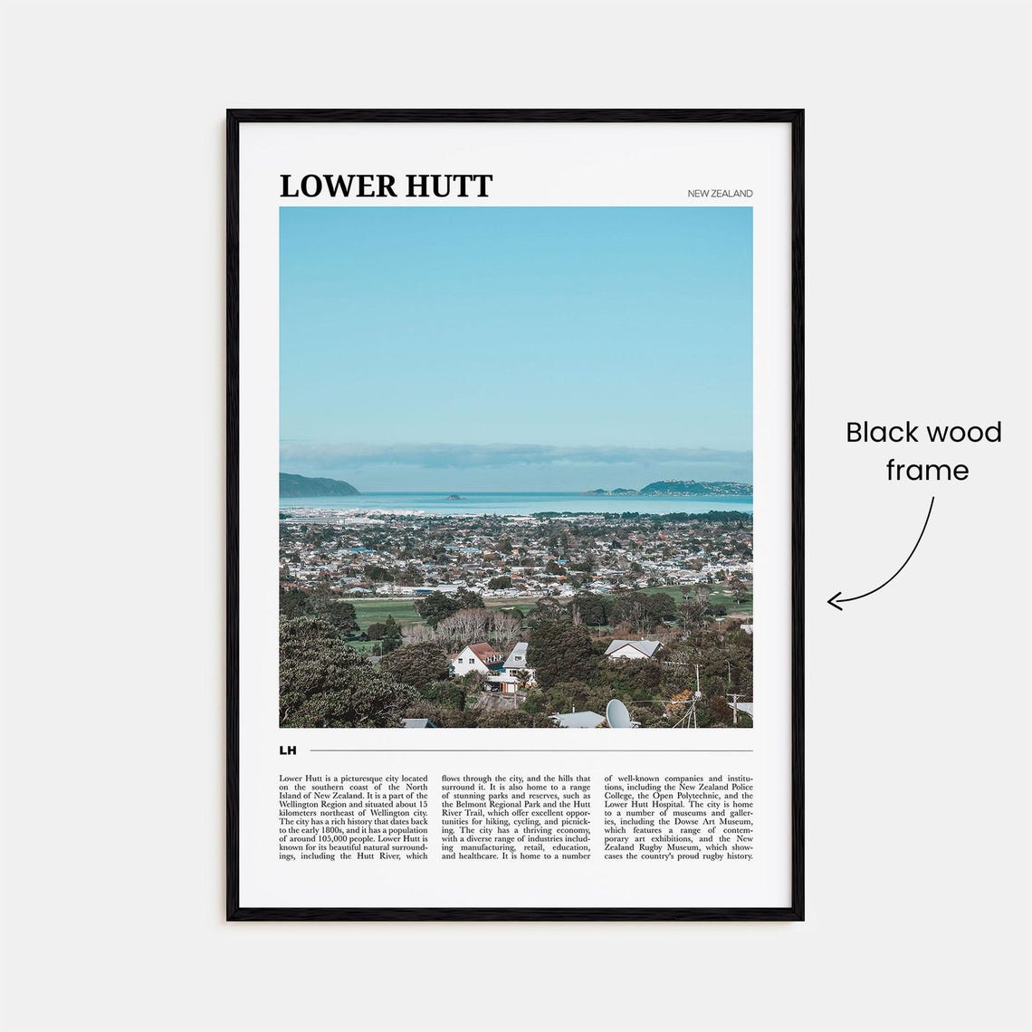 Lower Hutt New Zealand Panoramic City Bay View Landscape Poster - Image 2