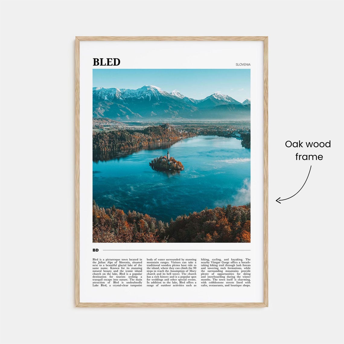 Bled Slovenia Scenic Lake Island Church Mountain View Poster - Image 3