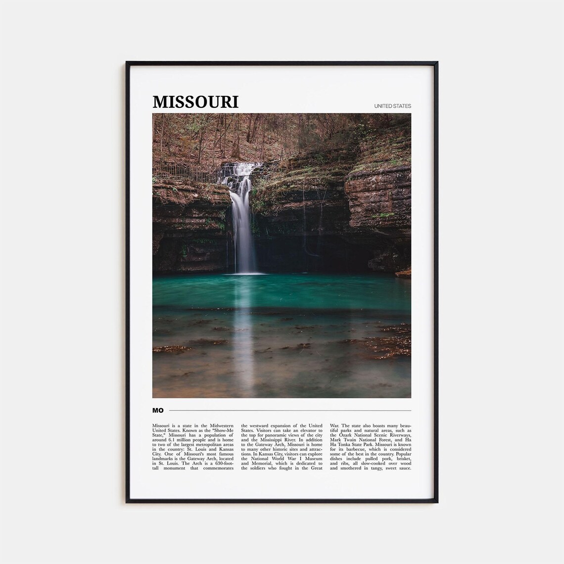 Missouri Travel Poster, United States Art Print