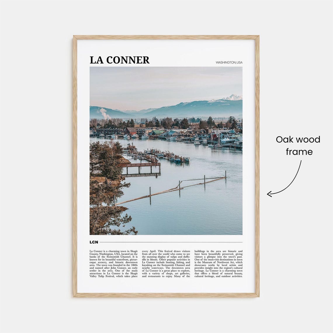 La Conner Washington Waterfront Harbor Town Scenic Travel Poster - Image 3