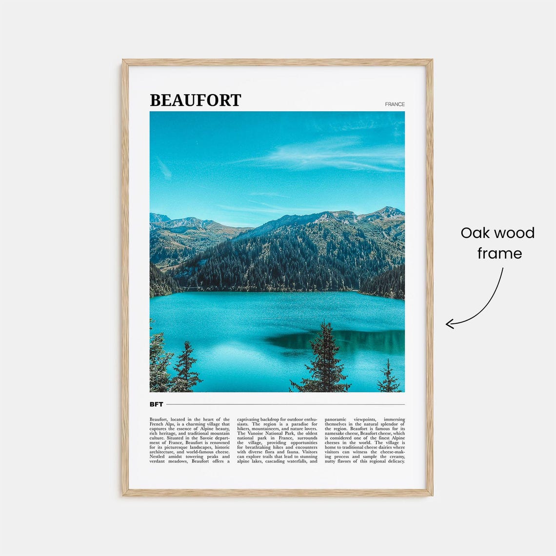 Beaufort France Turquoise Alpine Lake Mountain Pine Scene Poster - Image 3