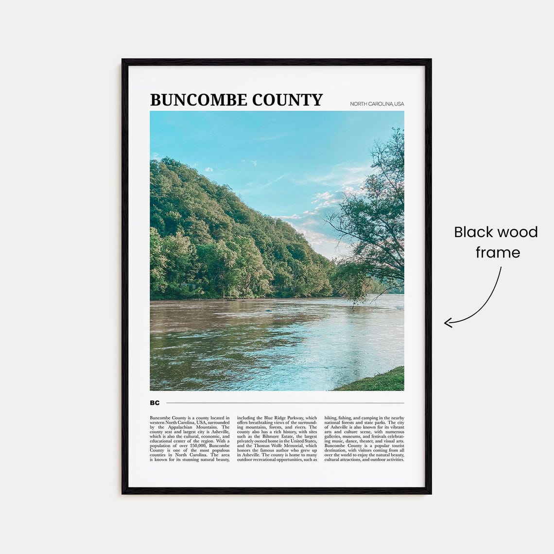 Buncombe County North Carolina River Forest Hills Scenic Poster - Image 2
