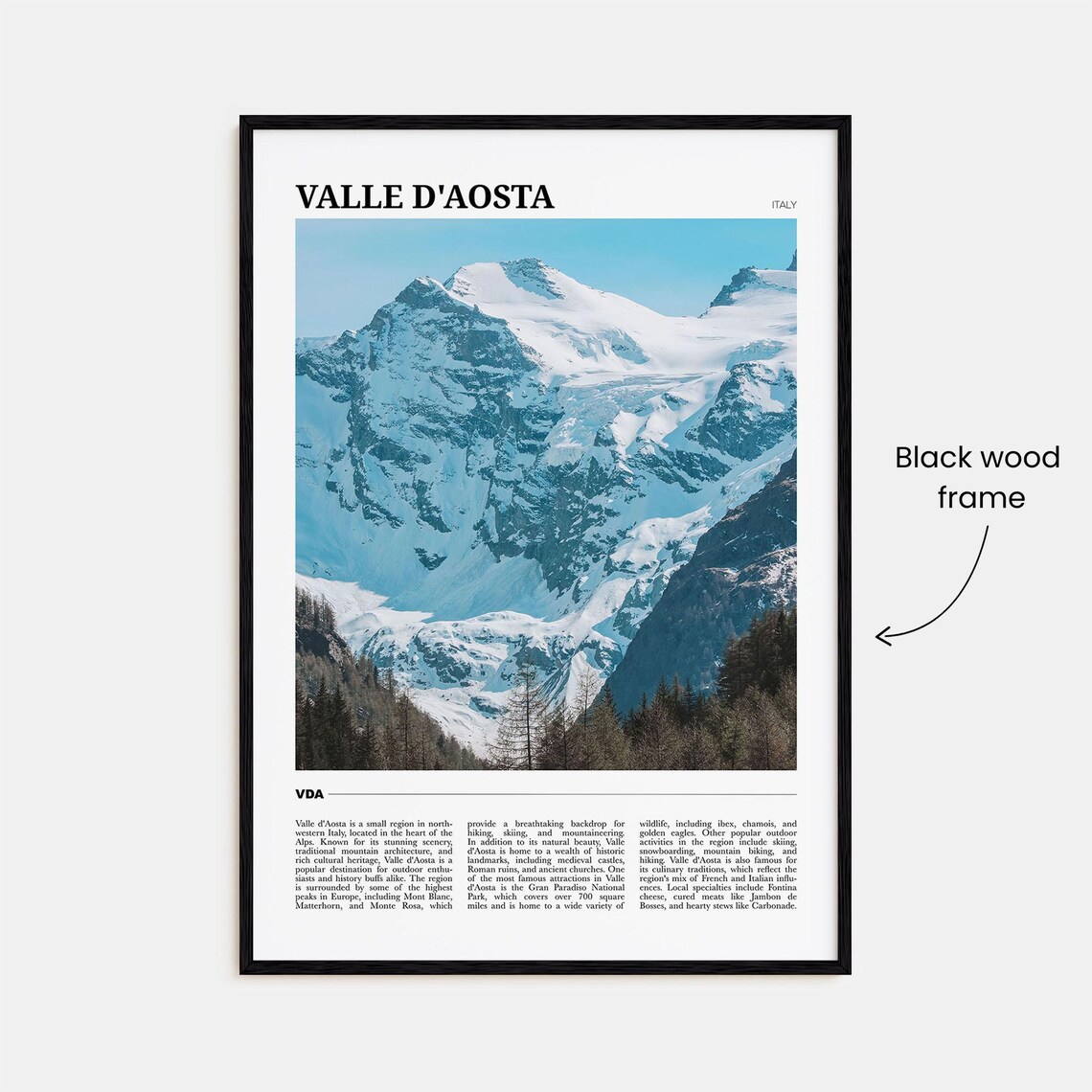 Valle Daosta Travel Poster, Italy Wall Art Print - Image 2