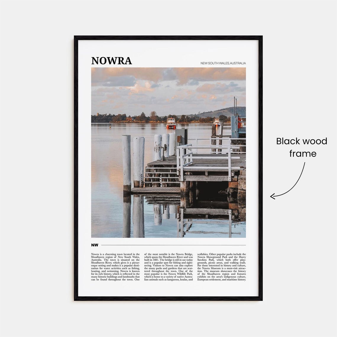 Nowra Australia River Dock Golden Sunset Travel Photo Poster - Image 2