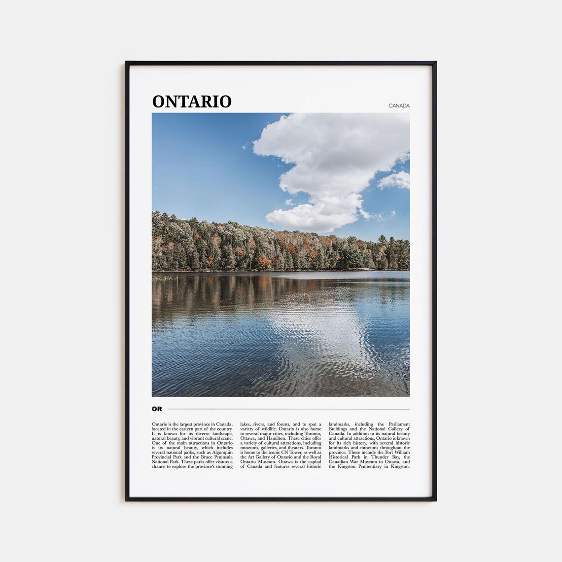 Ontario Travel Poster, Canada Travel Poster