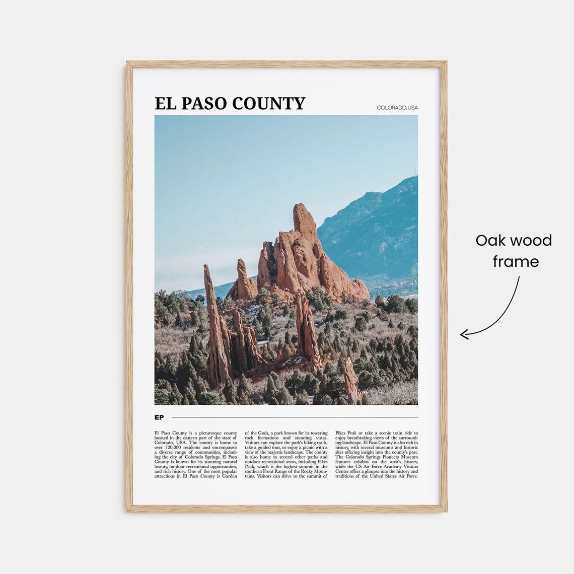 El Paso County Colorado Red Rock Spires Garden Photo Travel Poster - Image 3