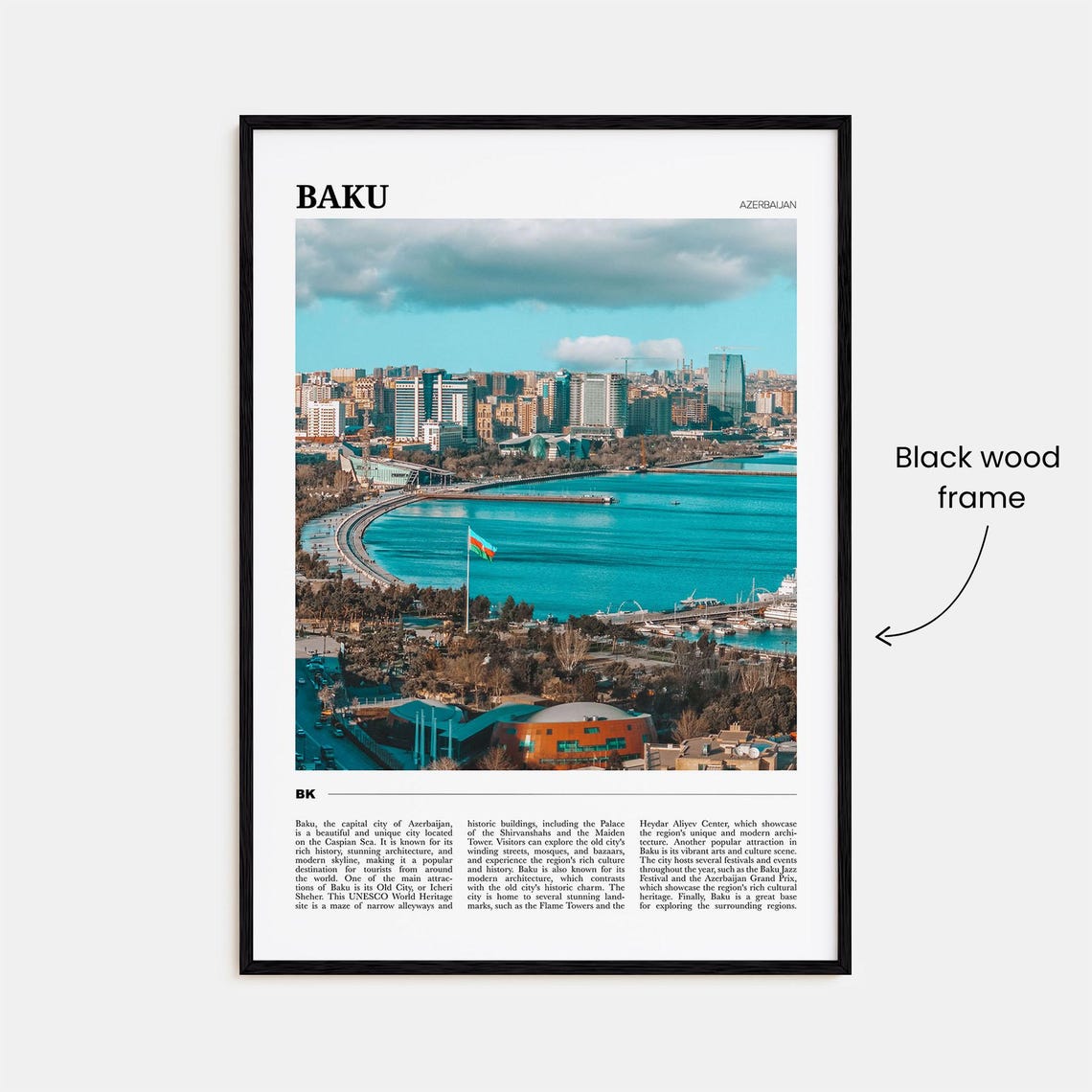 Baku Travel Poster Baku Wall Art Baku Poster Print Baku Photo Baku Decor Azerbaijan - Image 2