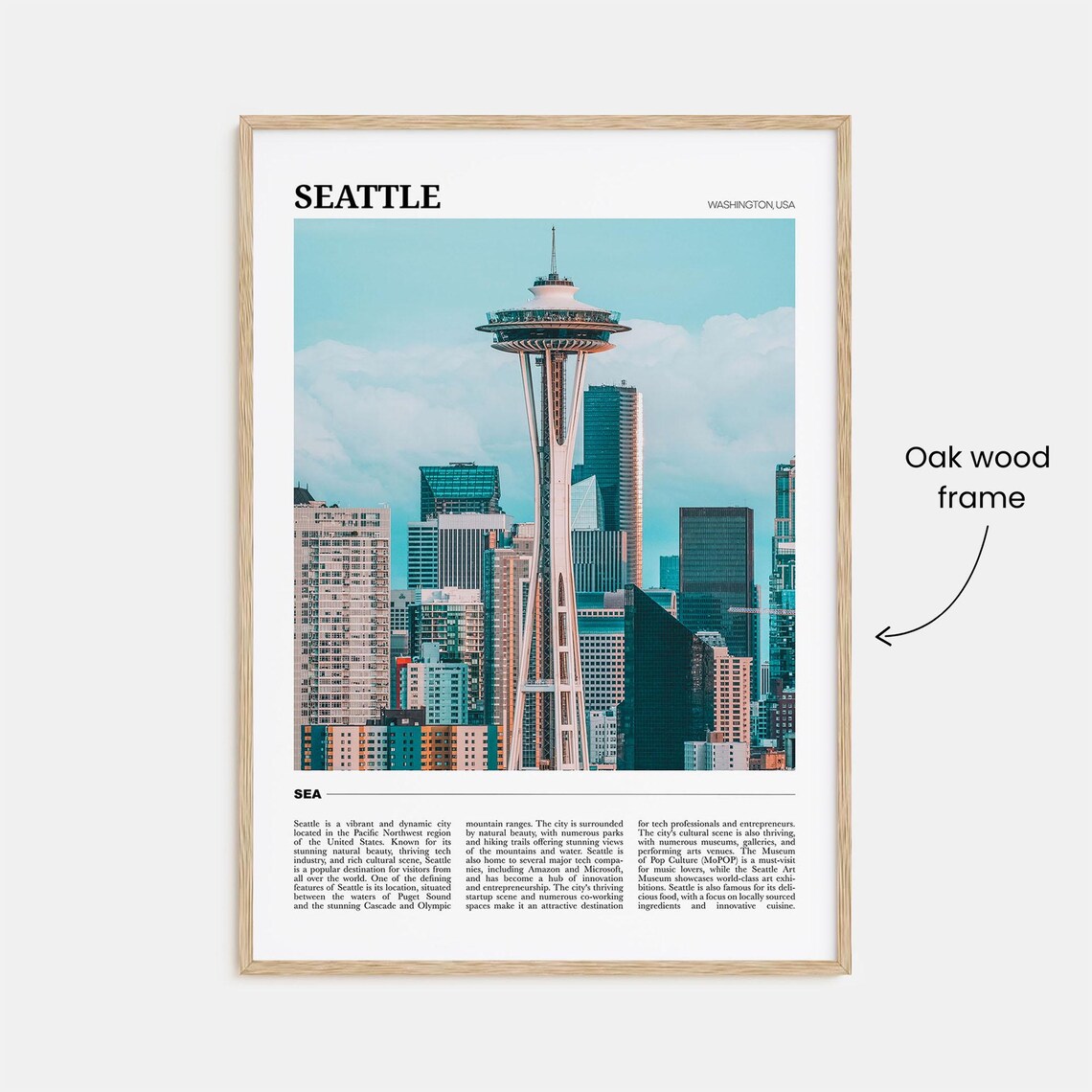 Seattle Travel Poster No 3, Washington USA Art Print - Image 3