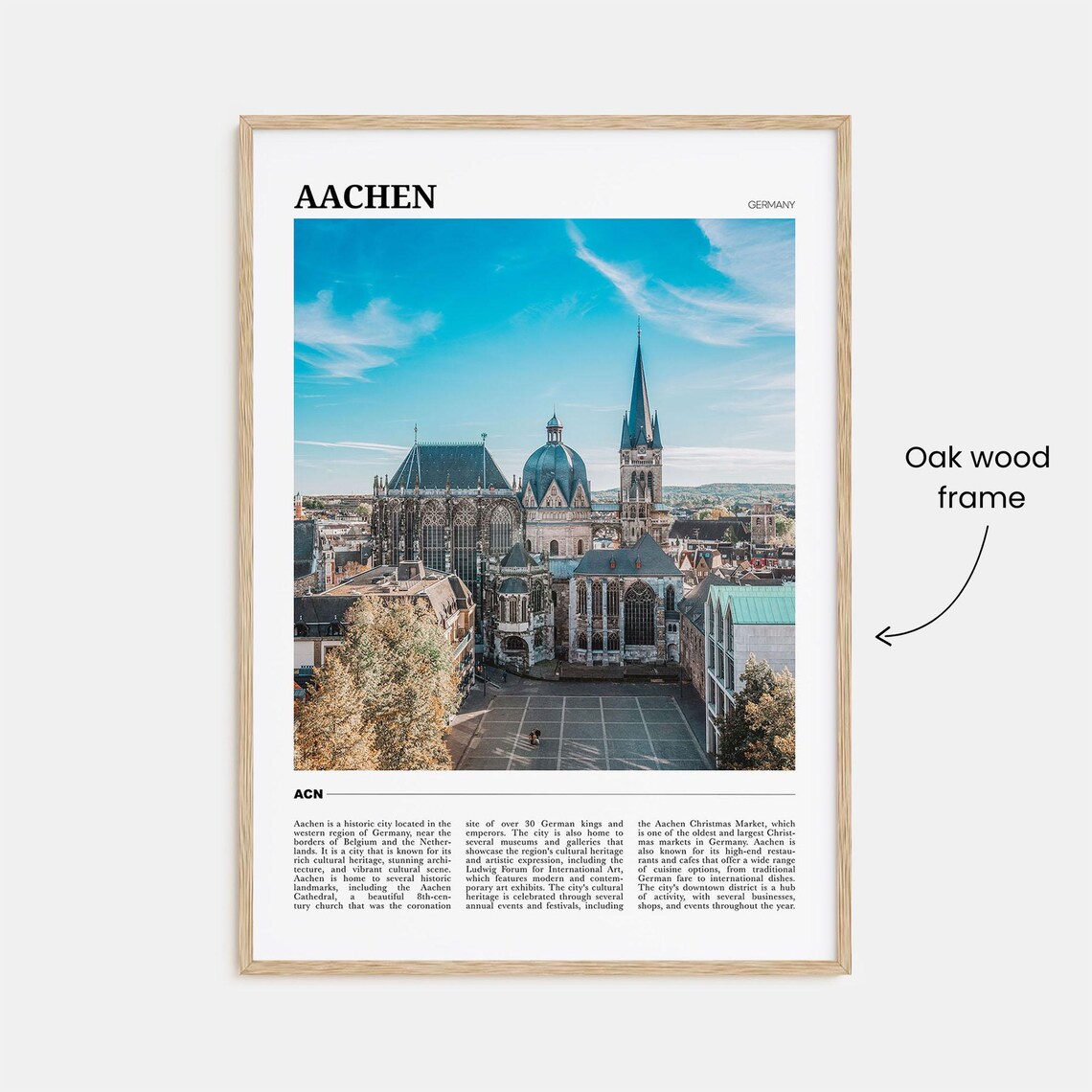 Aachen Travel Poster, Germany Wall Art Print - Image 3