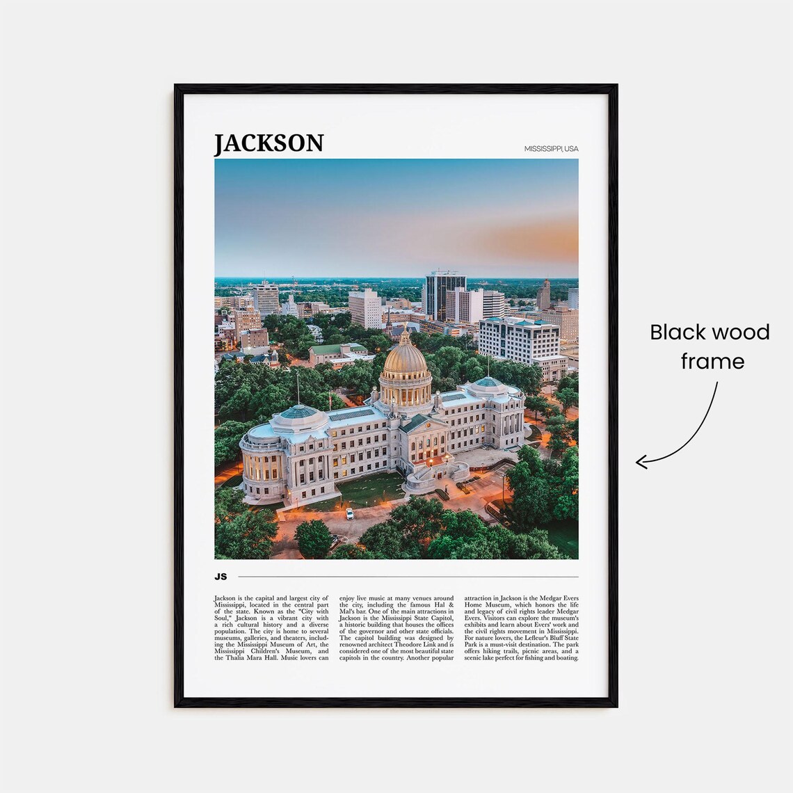 Jackson Travel Poster, Mississippi Wall Art Print - Image 2