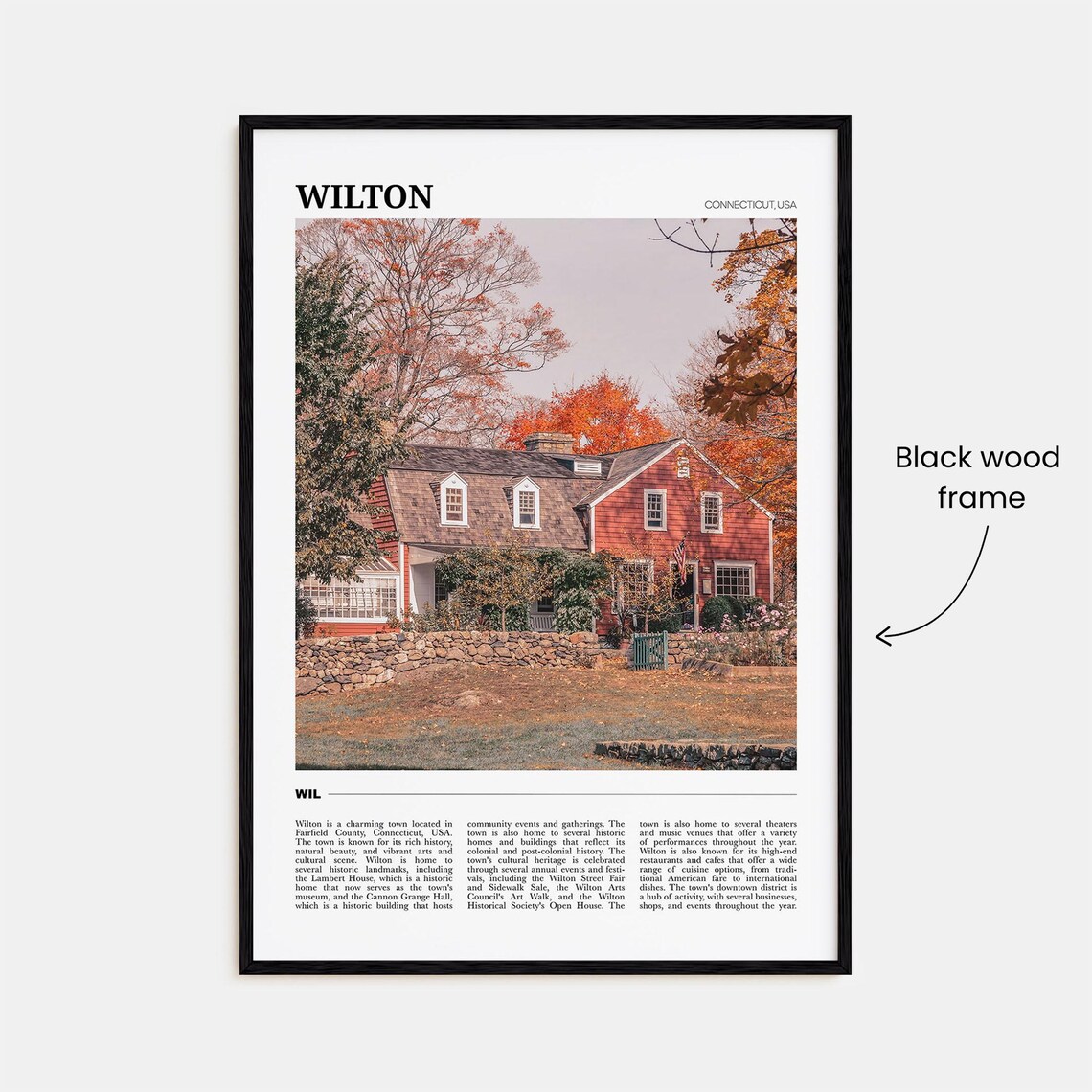 Wilton Travel Poster, Connecticut USA Art Print - Image 2