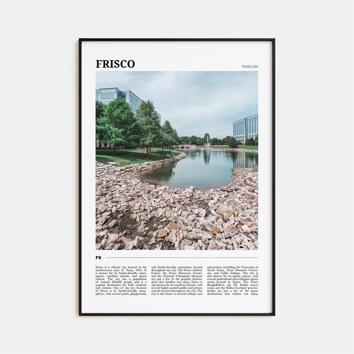 Frisco Travel Poster Frisco Wall Art Frisco Poster Print Frisco Photo Frisco Decor Texas Usa