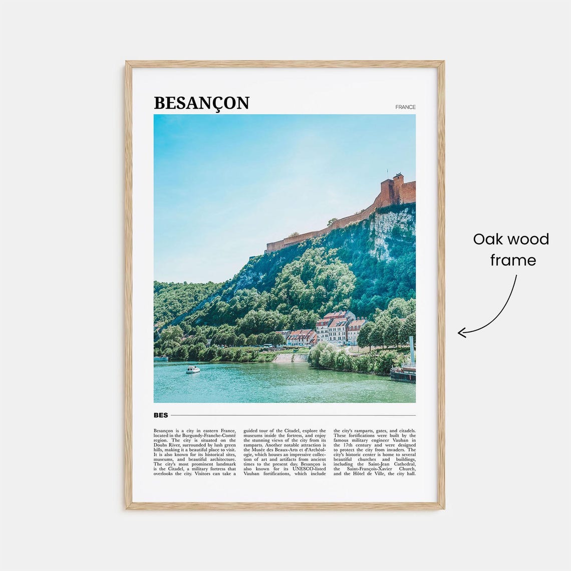 Besancon France Historic Citadel Hill River Valley View Poster - Image 3