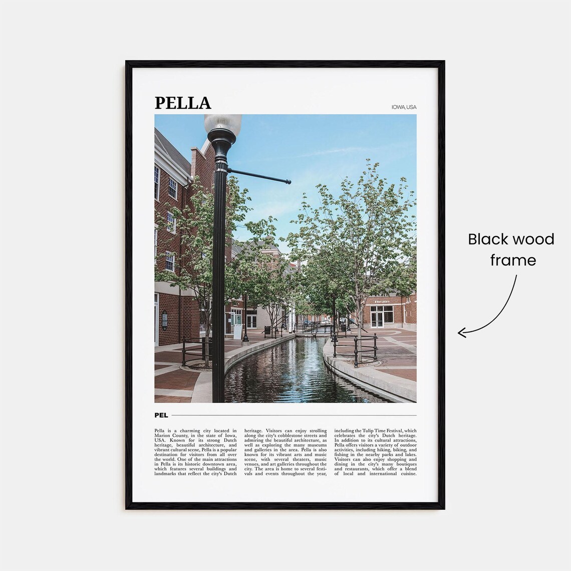 Pella Iowa Dutch Heritage Canal Street Town Travel Poster Series - Image 2
