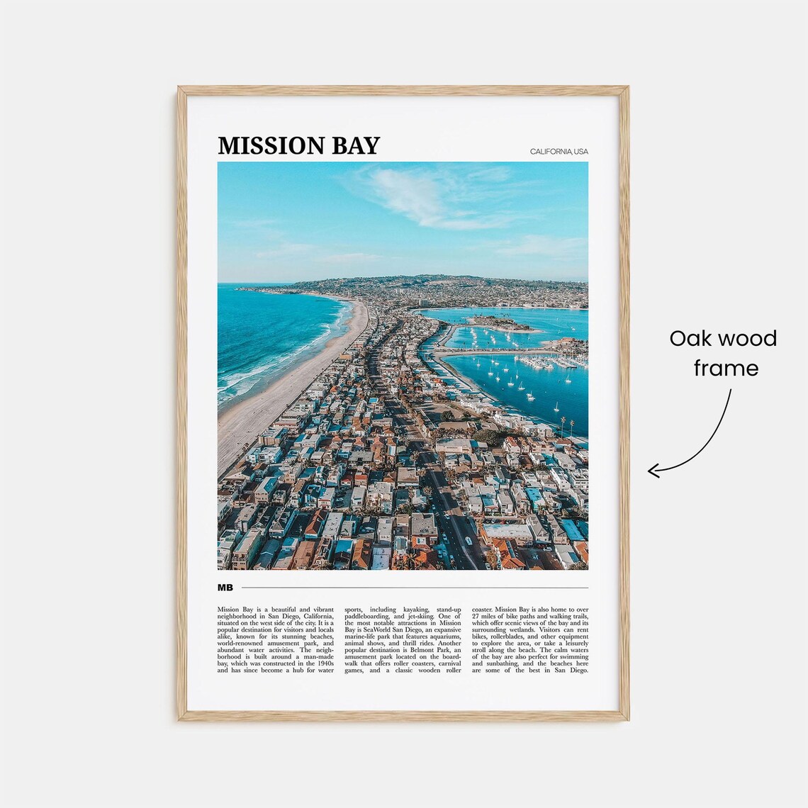Mission Bay California Travel Poster, Place Wall Art - Image 3