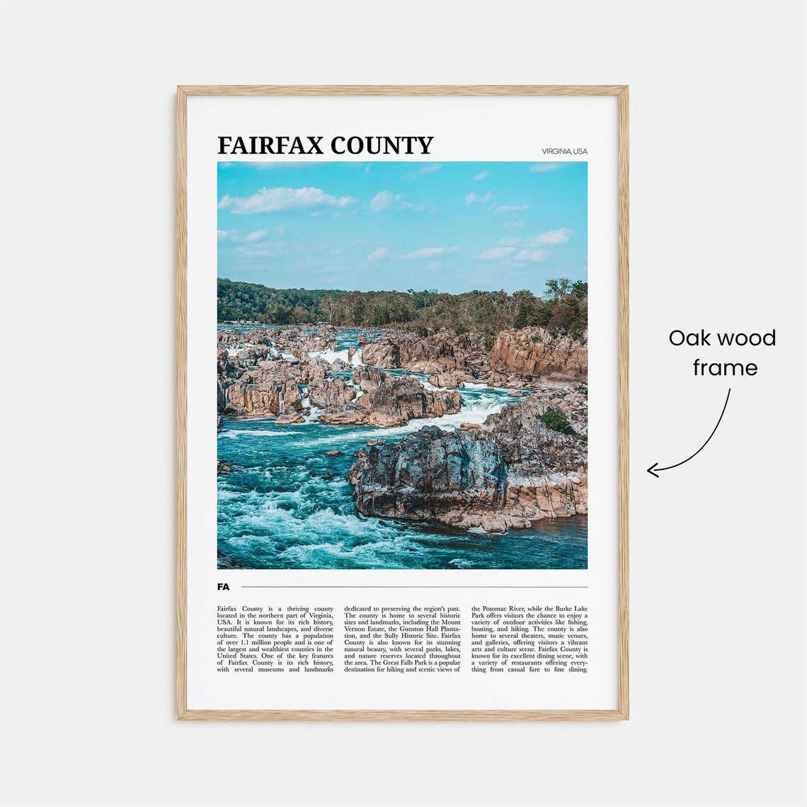 Fairfax County Travel Poster, USA Wall Art Print - Image 3