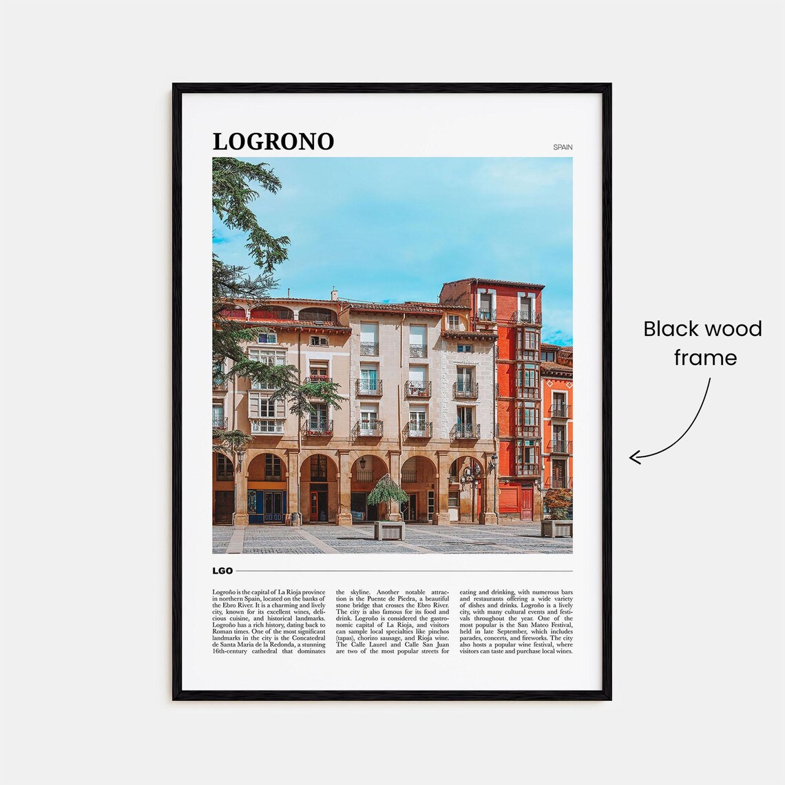Logrono Travel Poster, Spain City Wall Art Print - Image 2