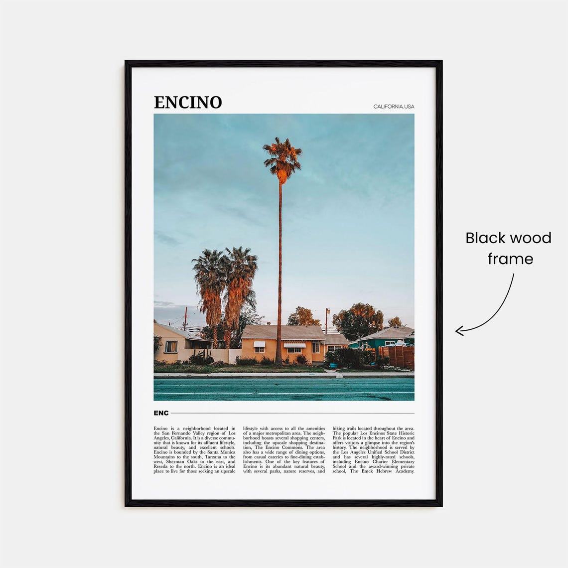 Encino Travel Poster Encino Wall Art Encino Poster Print Encino Photo Encino Decor California Usa - Image 2