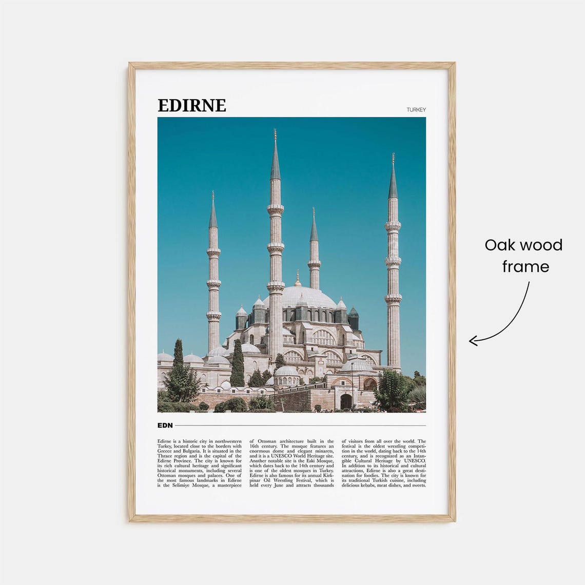 Edirne Turkey Selimiye Mosque Ottoman Architecture Photography Poster - Image 3