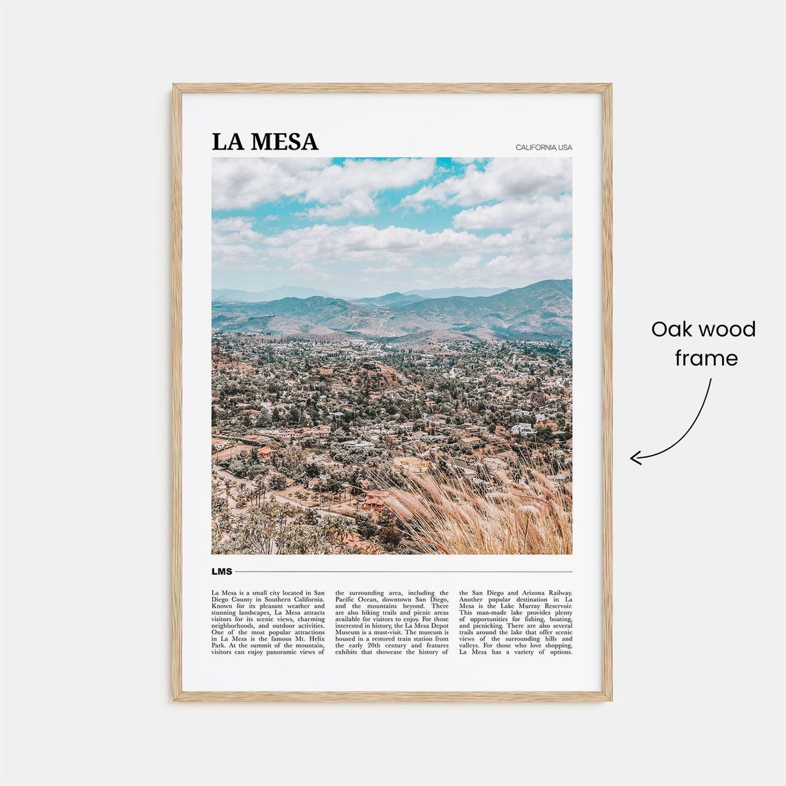 La Mesa California Scenic Mount Helix Hilltop City View Poster - Image 3