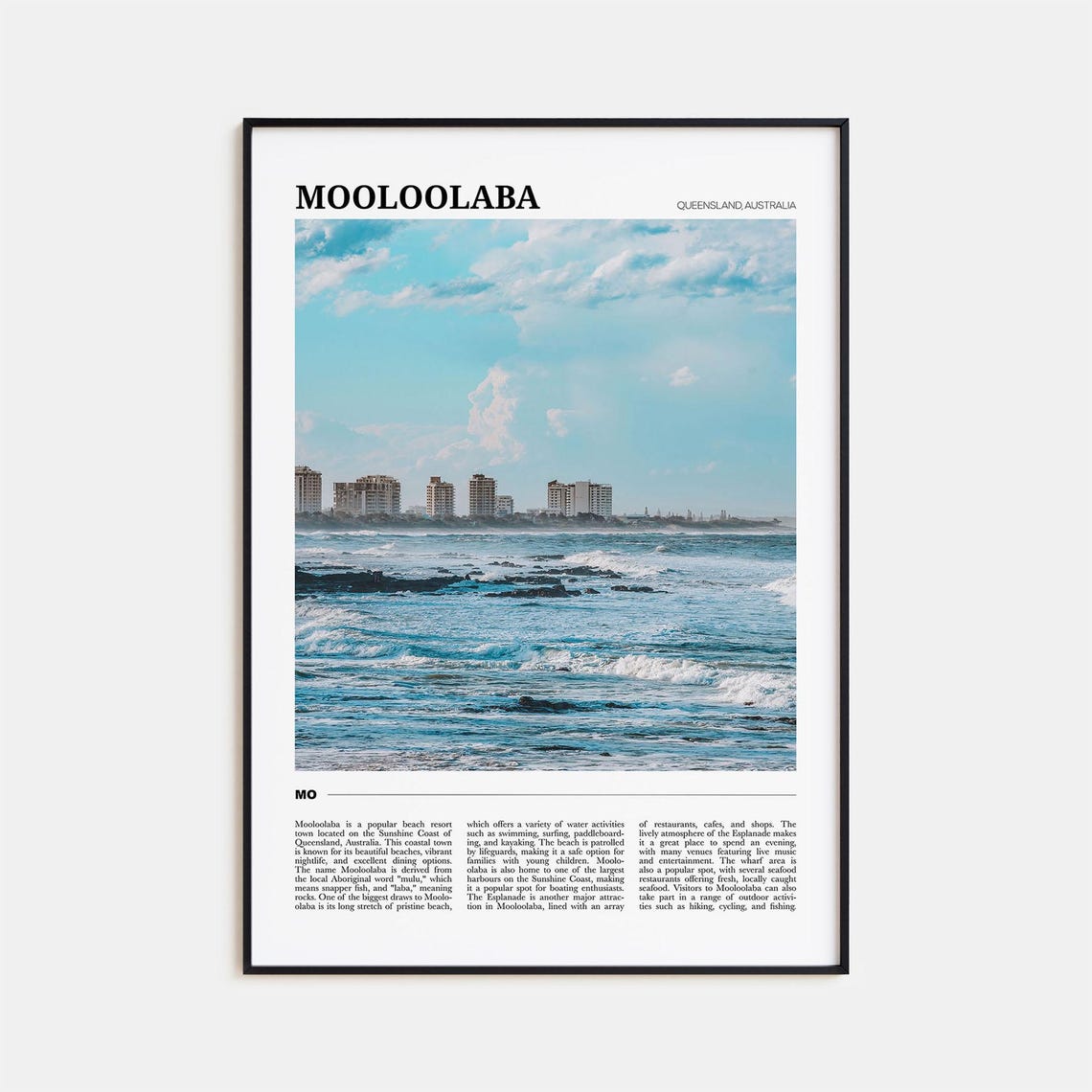 Mooloolaba Queensland Beach Waves Sunshine Coast Travel Poster