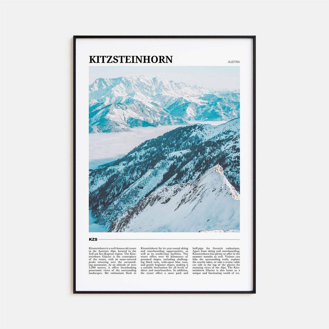 Kitzsteinhorn Austria Snowy Alpine Peaks Glacier Ski Resort Poster